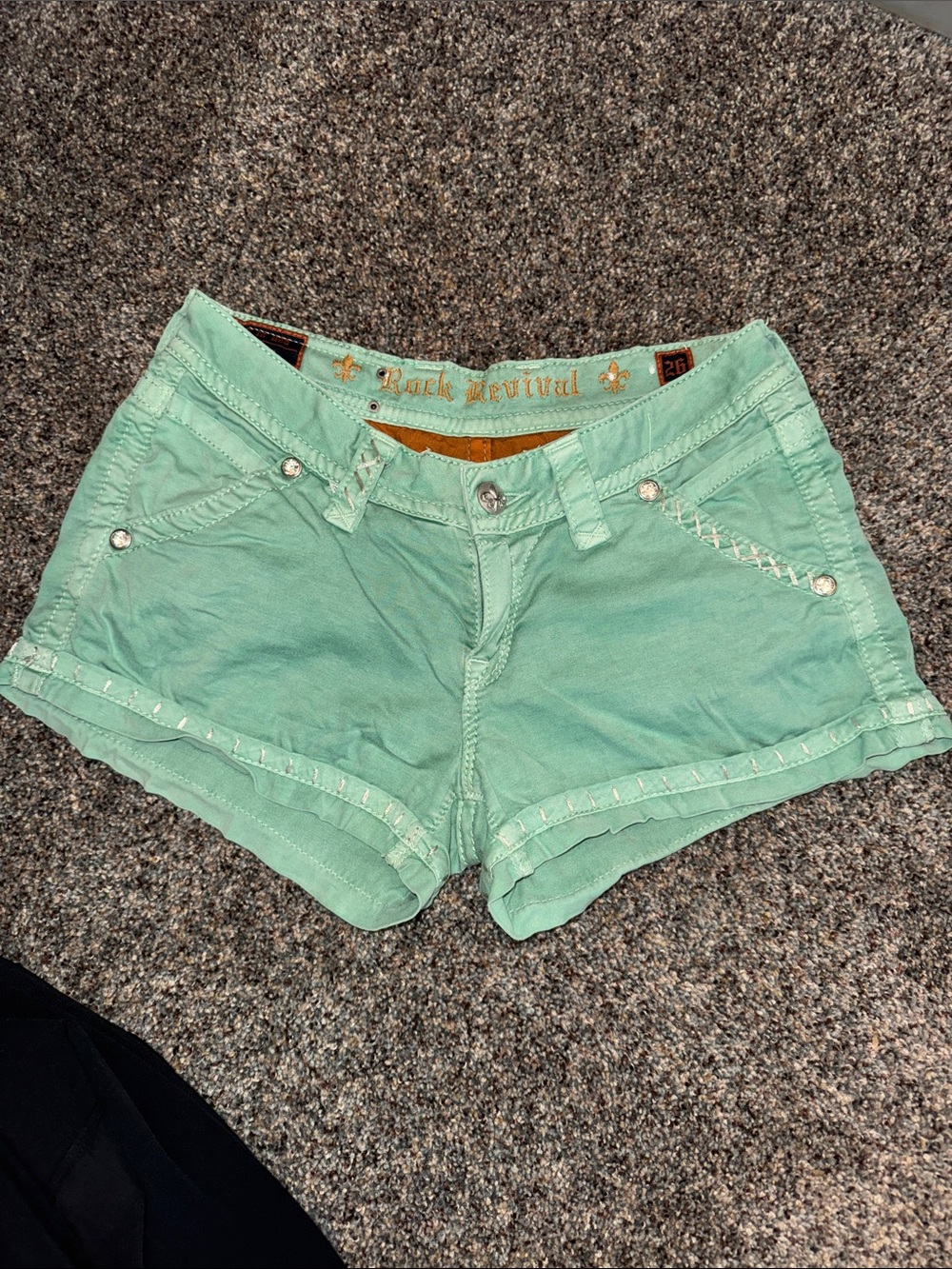 Rock Revival 26 Mint Green Women's Denim Shorts